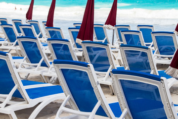 chairs and umbrellas on the beach