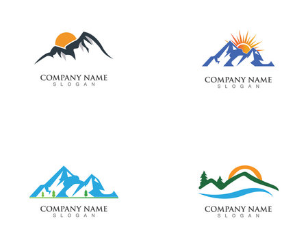 mountain nature logo and vector
