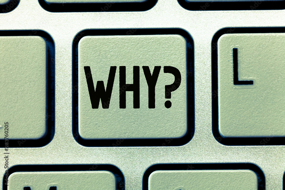 Poster word writing text why question. business concept for asking for what reason and purpose expressing s