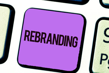 Conceptual hand writing showing Rebranding. Business photo showcasing Change corporate image of company organization Marketing strategy.