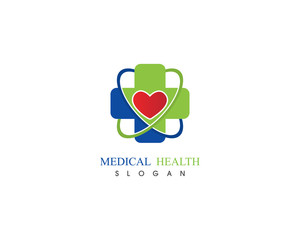 Health medical logo template vector illustration design