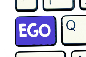 Handwriting text Ego. Concept meaning Sense of selfesteem selfworth of a person Conscious thinking matter.