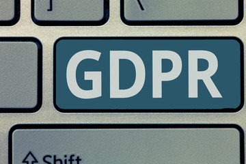 Fototapeta premium Text sign showing Gdpr. Conceptual photo Regulation in EU law on data protection and privacy Legal framework.