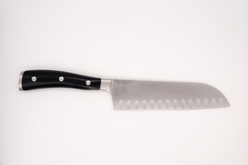 Isolated 8-inch chef kitchen sharpen knife on white background