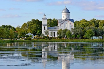 Fototapeta na wymiar Church of Alexander Nevsky. Belarusian Orthodox Church Gomel and Zhlobin Diocese