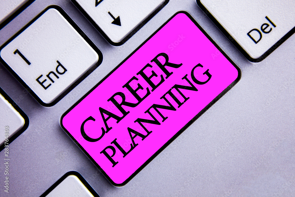 Aufkleber writing note showing career planning. business photo showcasing professional development educational