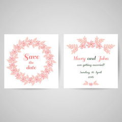 Wedding Postcard With Pink Flowers