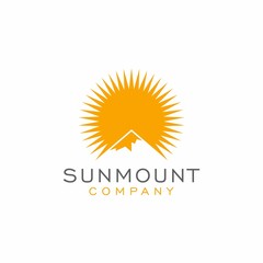 Mountain sun logo design inspiration