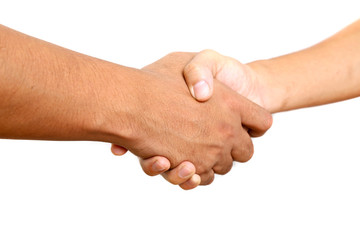 Close up, Shaking hands of two male people