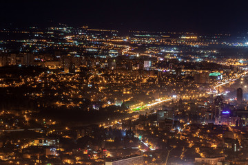 Fototapeta na wymiar Night view of Tbilisi and its landmarks. Travel.