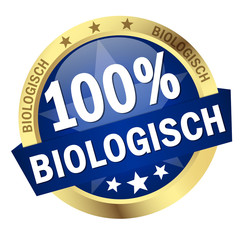 Button with Banner 100% biologisch (in german)