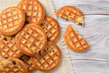 butter cookies on a wooden surface