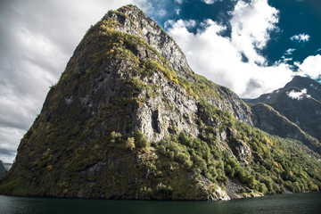 The UNESCO Naeroyfjord views from the cruise, near Bergen in Norway
