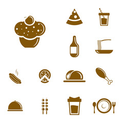 Set of Food Icon logo vector. Concept icon logo food with many variants.