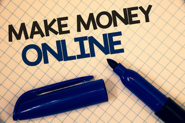 Handwriting text writing Make Money Online. Concept meaning Business Ecommerce Ebusiness Innovation...