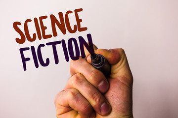 Word writing text Science Fiction. Business concept for Fantasy Entertainment Genre Futuristic...