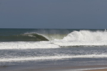 waves crashing on the beach
