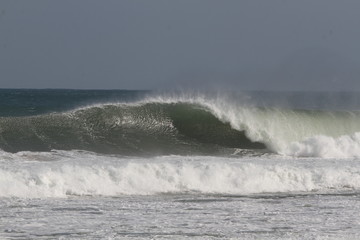 waves crashing on the beach