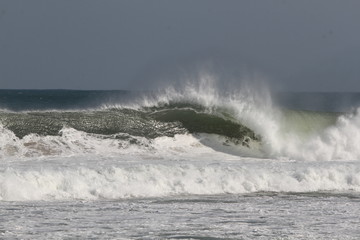 waves crashing on the beach