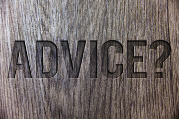 Conceptual hand writing showing Advice Question. Business photo showcasing Counseling Encouragement Assist Recommend Support Steer Wooden background vintage wood board message ideas feelings