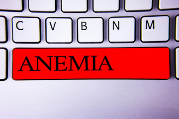 Handwriting text writing Anemia. Concept meaning Bloodlessness Disease Severe Blood Loss Illness...