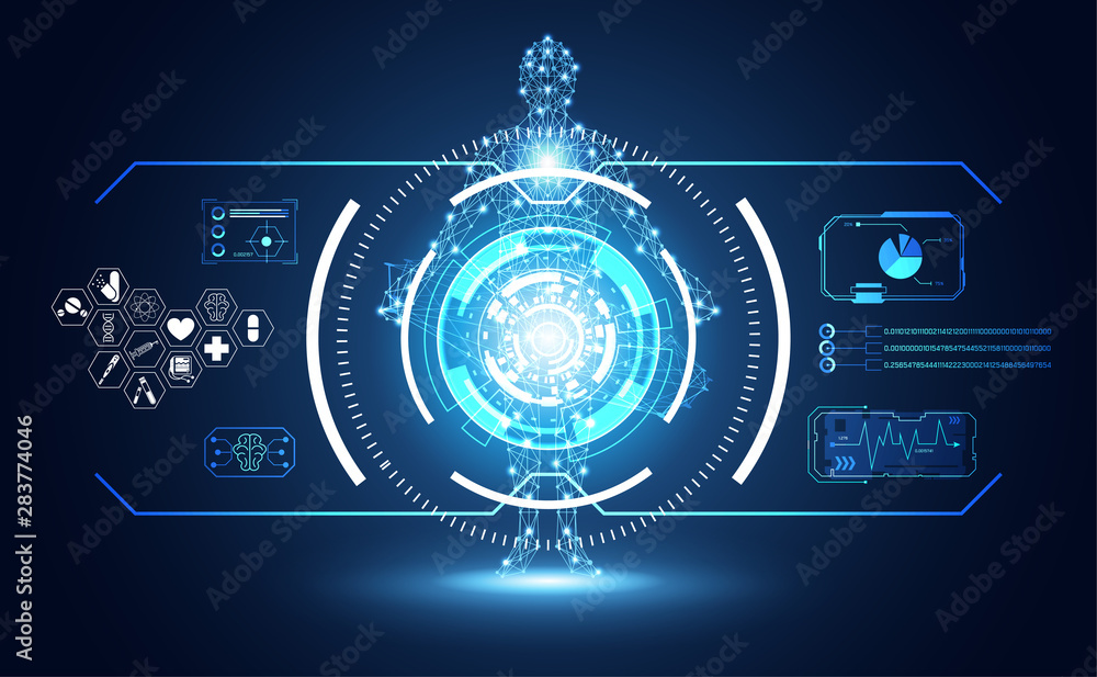 Poster abstract technology ui futuristic concept hud interface hologram elements of digital data chart, com