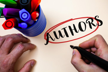Conceptual hand writing showing Authors. Business photo text Writer Journalist Poet Biographer...