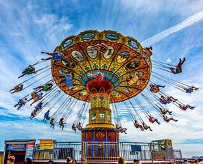 Swinging in the blue sky