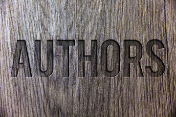 Conceptual hand writing showing Authors. Business photo showcasing Writer Journalist Poet...