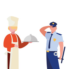 couple of professional workers characters