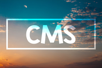 Handwriting text Cms. Concept meaning Content Management System supports modification of digital...