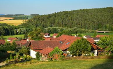 Fototapeta na wymiar A small town in Bavaria in the Upper Palatinate.
