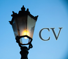 Conceptual hand writing showing Cv. Business photo text Curriculum Vitae Resume Infographics Job...
