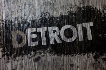 Text sign showing Detroit. Conceptual photo City in the United States of America Capital of...