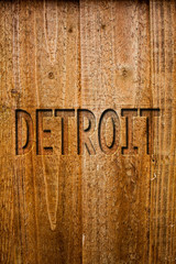 Text sign showing Detroit. Conceptual photo City in the United States of America Capital of Michigan Motown Ideas messages wooden background intentions feelings thoughts communicate