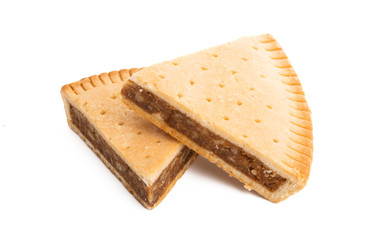 Swiss pastries with nut filling isolated