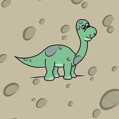 vector illustration of cartoon dinosaur