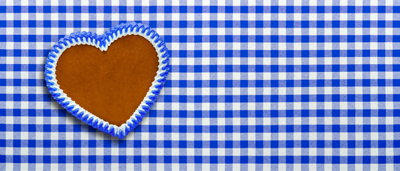 Blau-weiß Karierte Tischdecke mit Lebkuchenherz