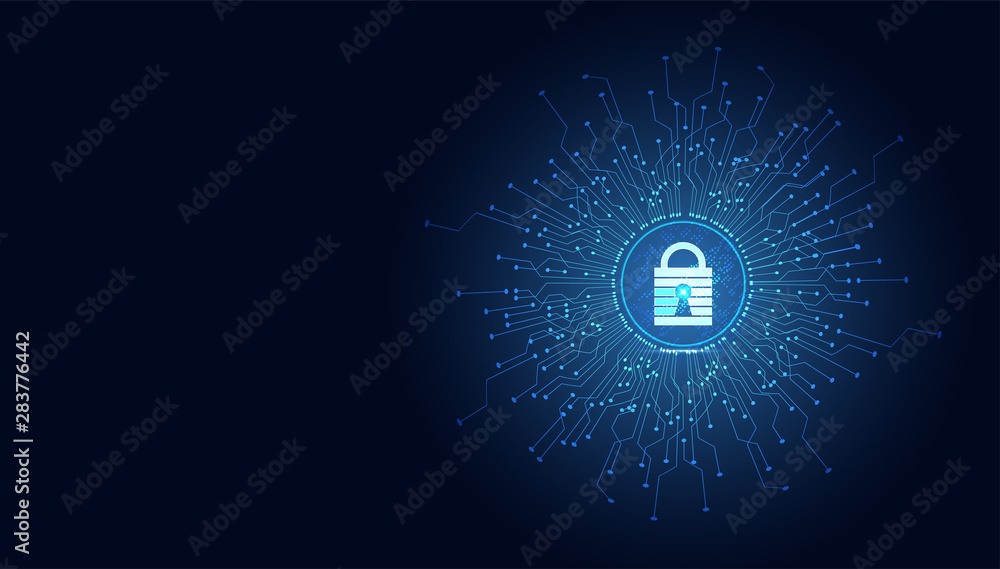 Aufkleber abstract technology cyber security privacy information network concept padlock protection digital ne