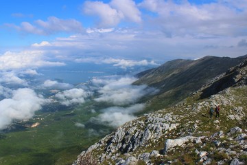 Hiking in National Park Lovcen In Montenegro with the Sea View