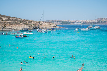 Tourists crowd at Blue Lagoon