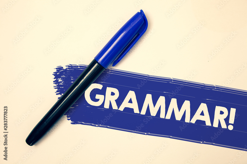 Poster word writing text grammar motivational call. business concept for system and structure of a language