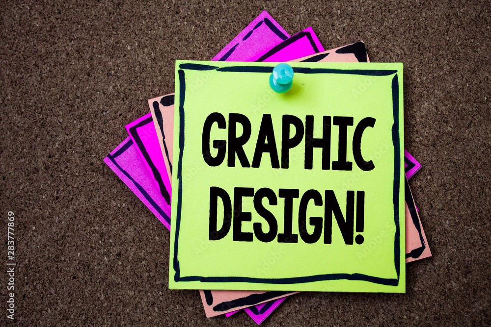 Aufkleber writing note showing graphic design motivational call. business photo showcasing art of combining te
