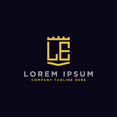 Fototapeta premium Inspiring company logo designs from the initial letters LE logo icon. -Vectors