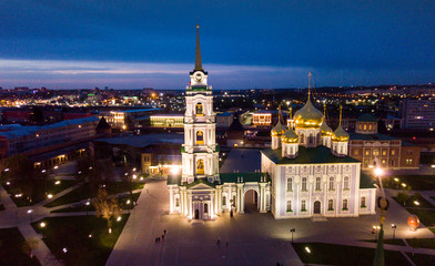 Night view of Kremlin and the Assumption Church in Tula