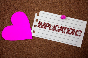 Handwriting text Implications. Concept meaning Conclusion State of being involved Suggestion...