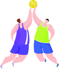  vector illustration on a white background. sport. basketball. sports game with a ball.