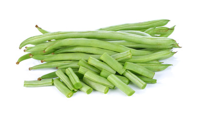 green beans on white background