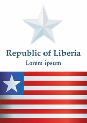 Obraz premium Flag of Liberia, Republic of Liberia is a country on the West African coast. Template for award design, an official document with the flag of Liberia. Bright, colorful vector illustration.