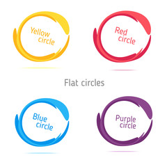 Color flat circles set. Vector illustration.